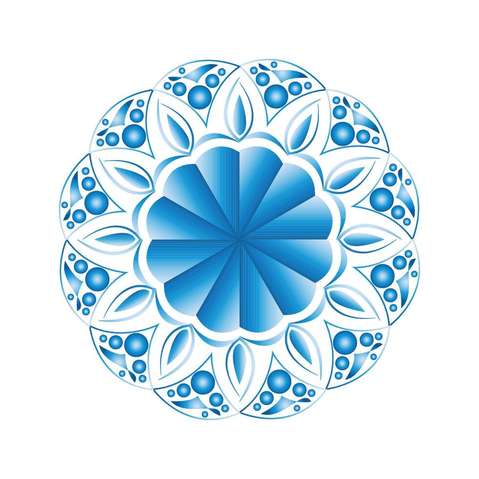 Blue color flower mandala design vector