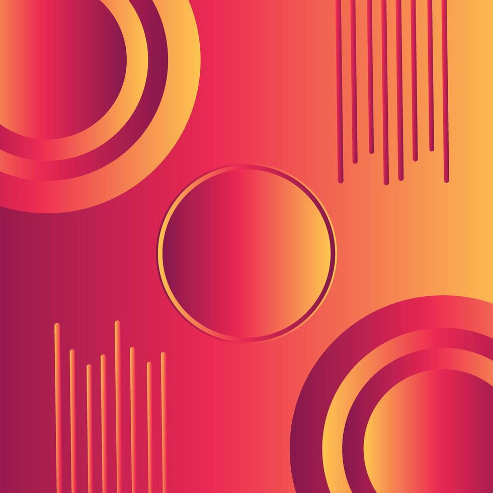 Red and Yellow gradient Abstract Background with Circle line shape Product Modern futuristic background vector