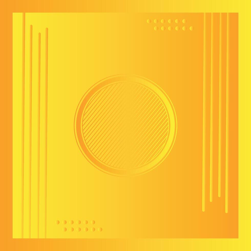 Yellow Cricle in Center with Modern futuristic geometric Shape line and Dot technology background. Science and technology. vector
