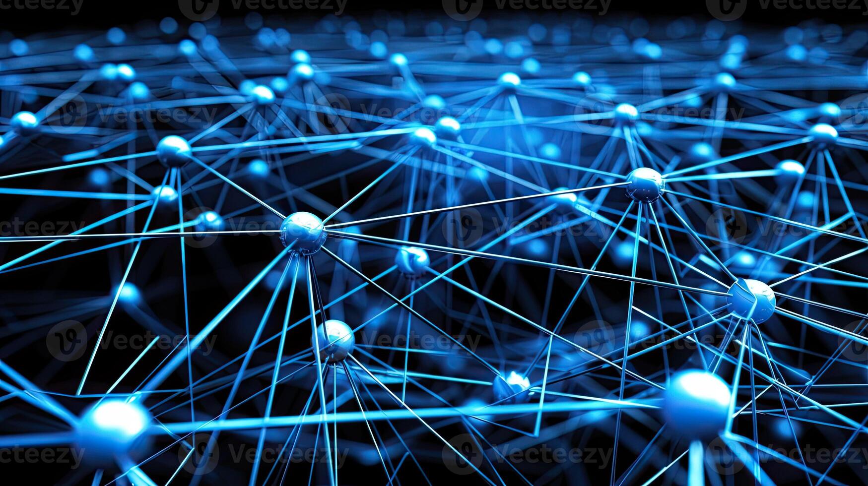 A network of connected dots on a black background photo