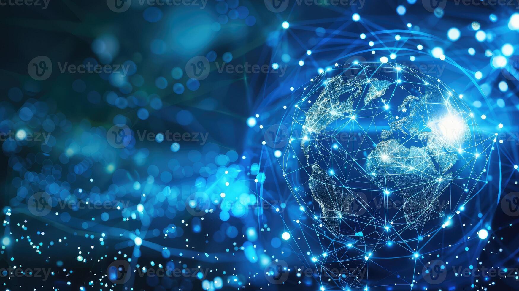 The world is connected with the internet and the network is the world photo