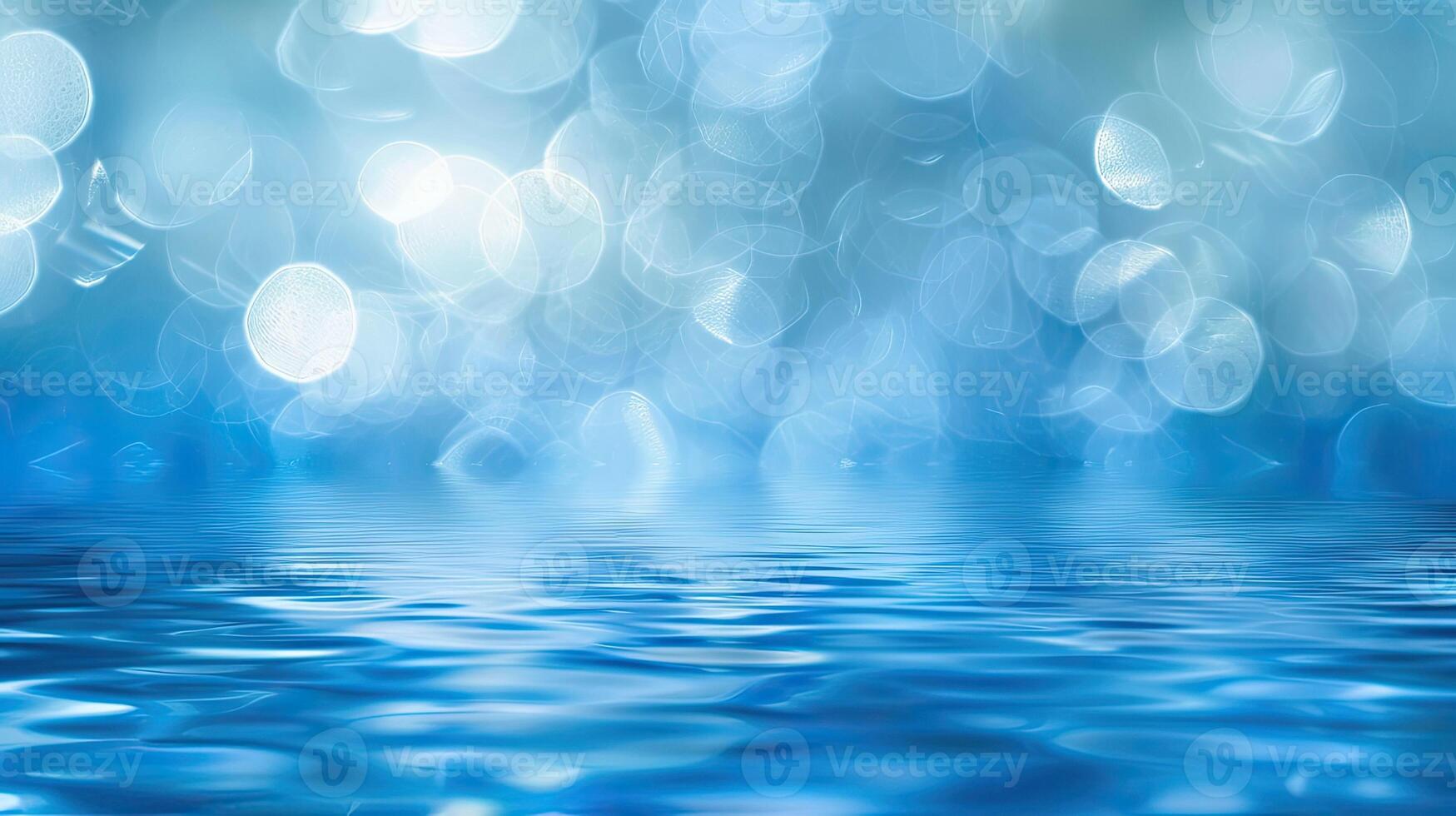 Blue water with bokeh effect photo