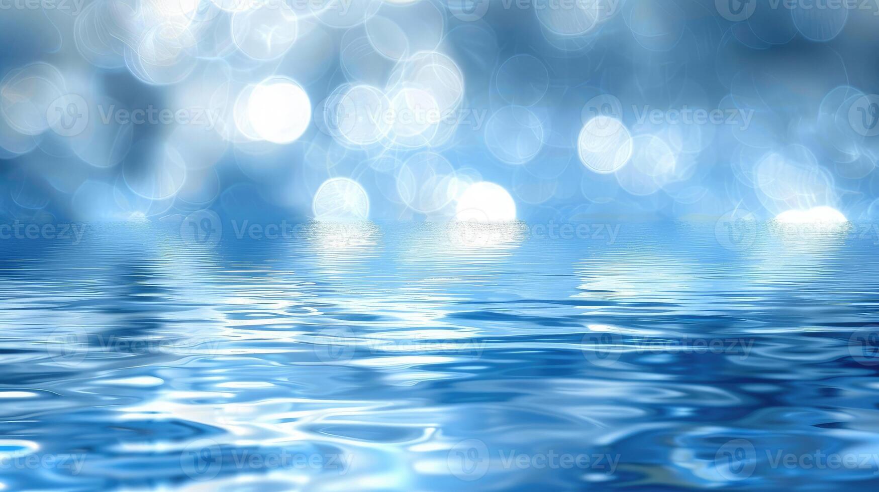 Blue water with bokeh effect photo