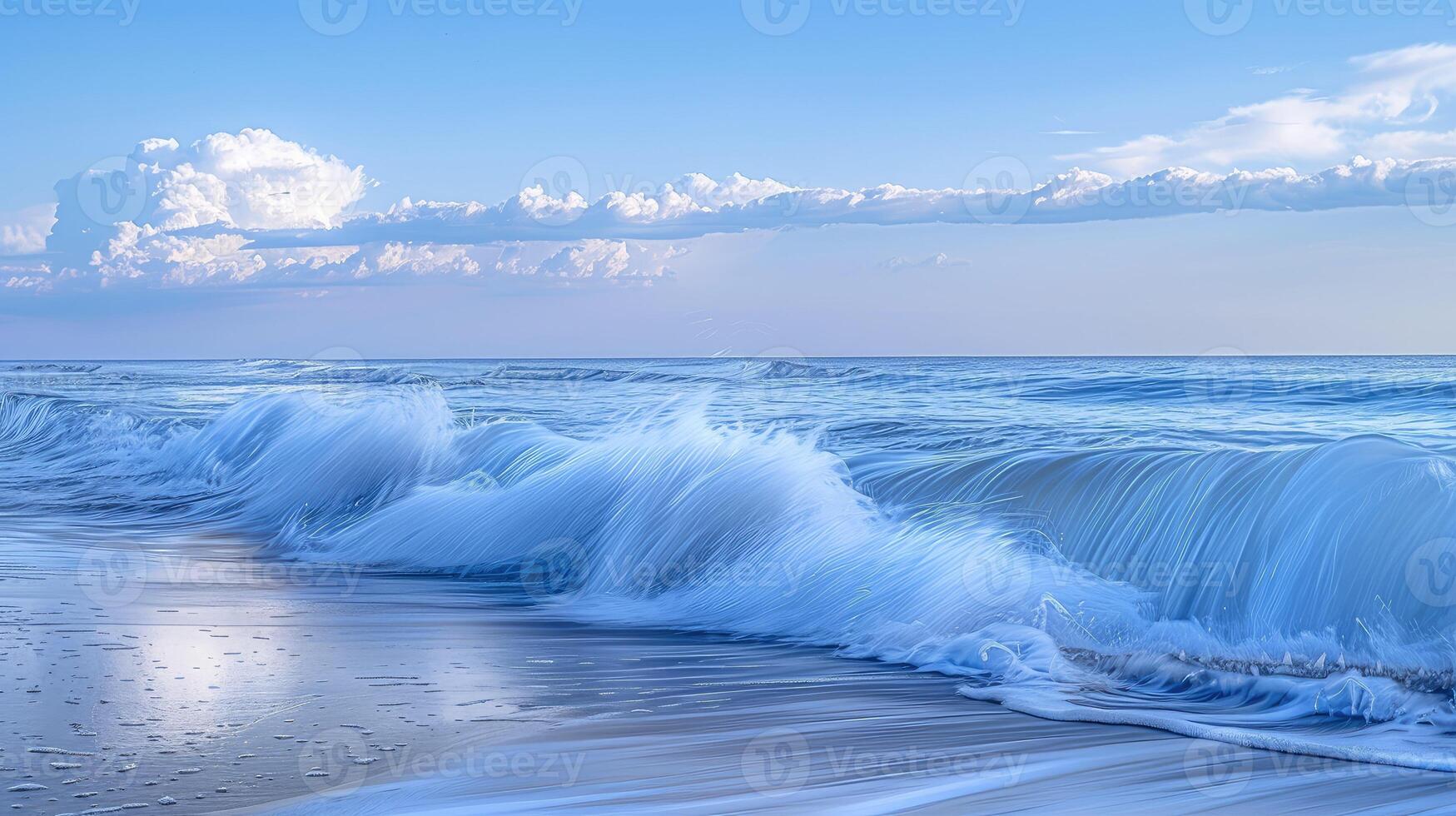 A large wave crashing on the beach photo