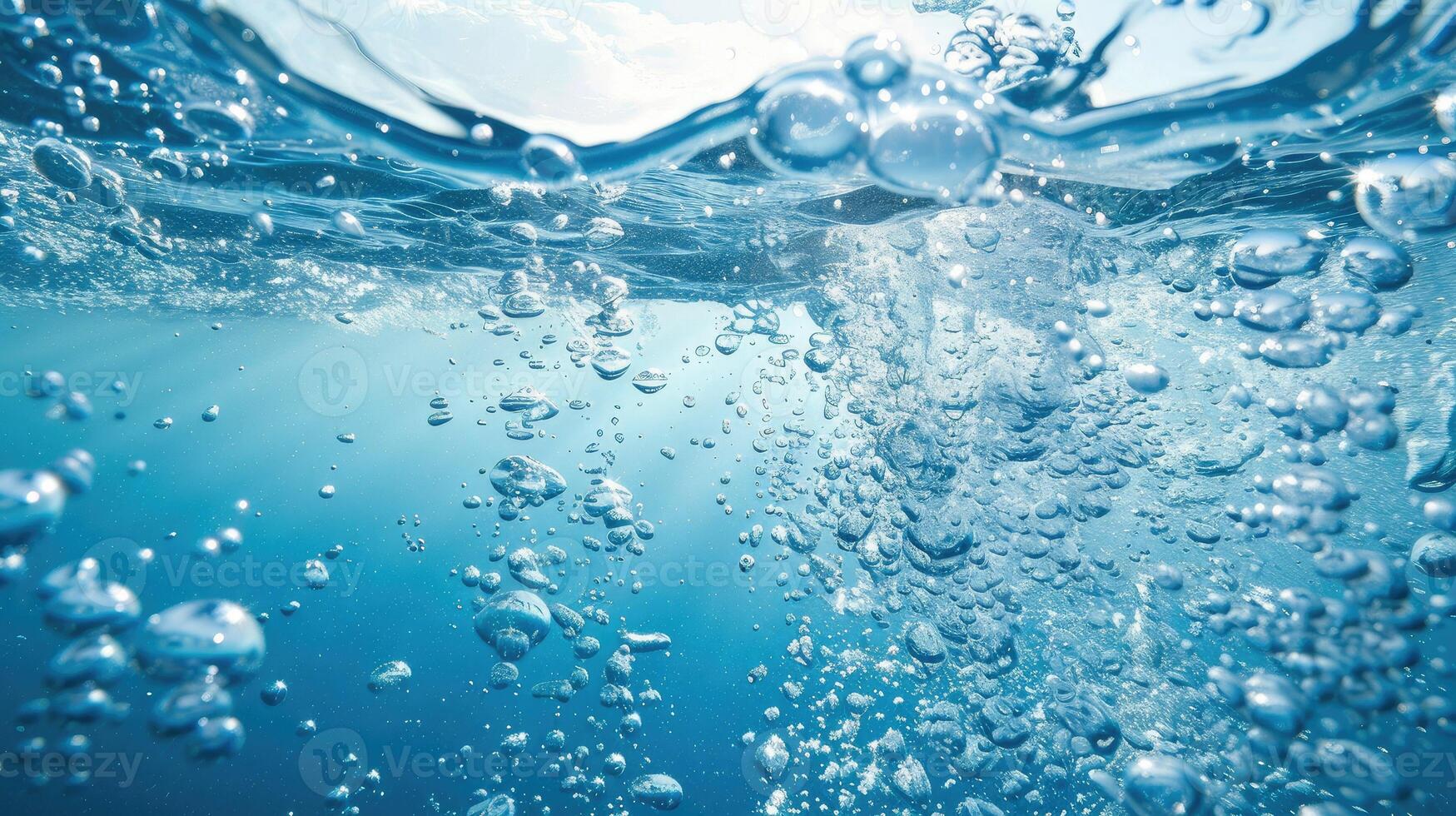 Water bubbles in the ocean photo