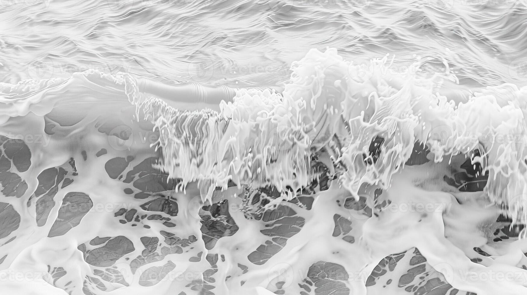 A black and white photo of a wave