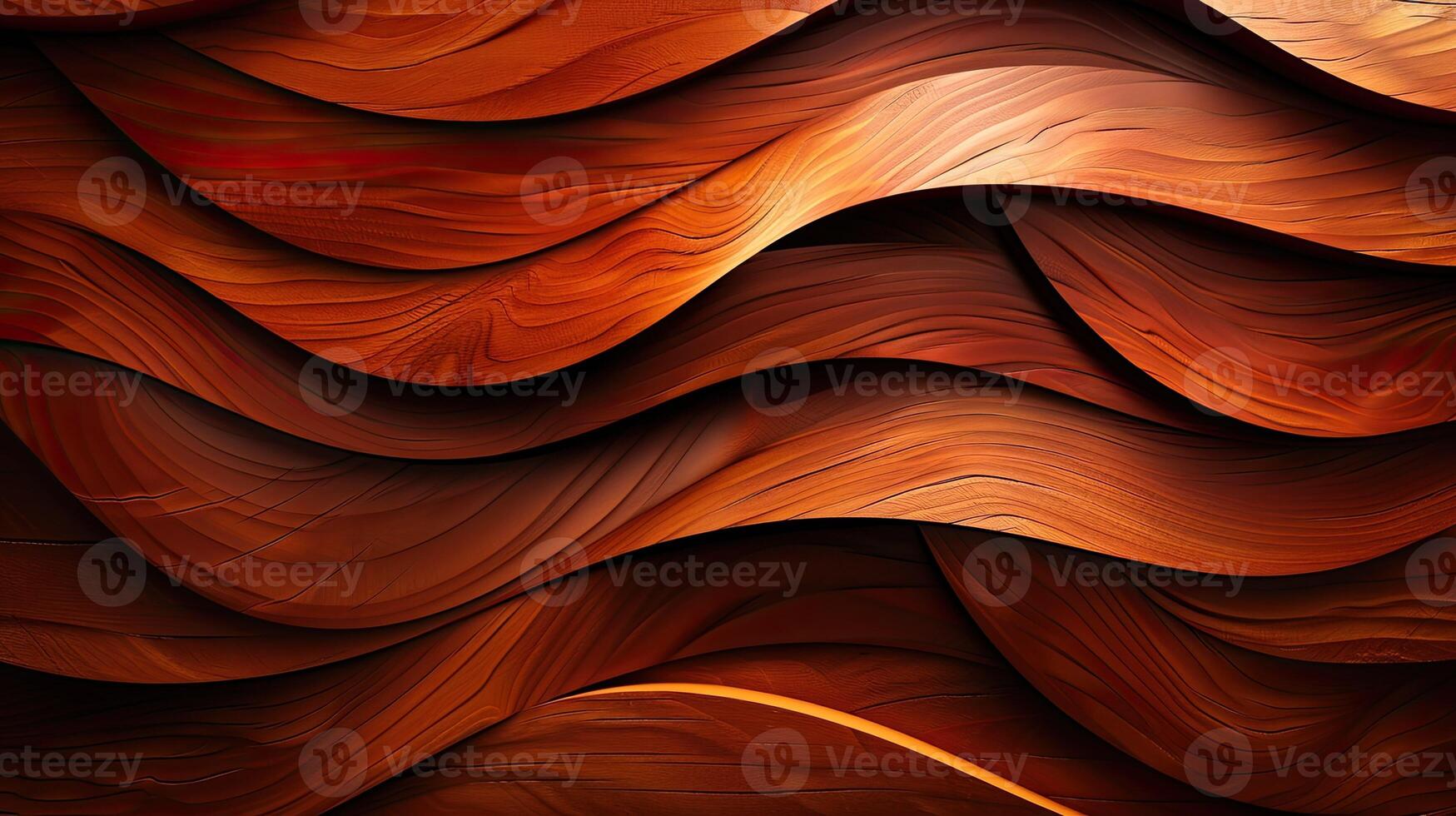 A wavy wood texture with a dark brown background photo