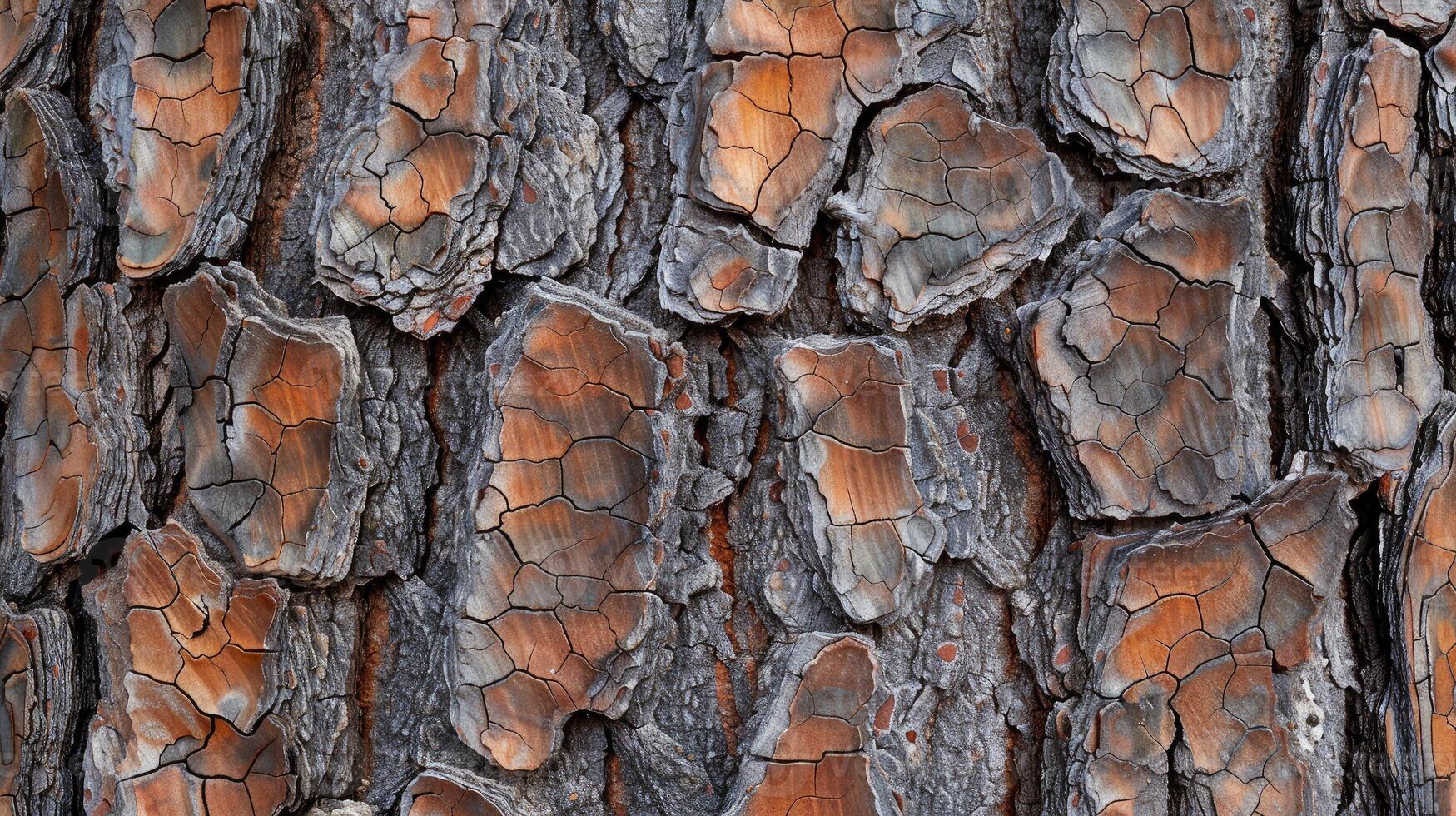 A close up of a pine tree with a lot of bark photo