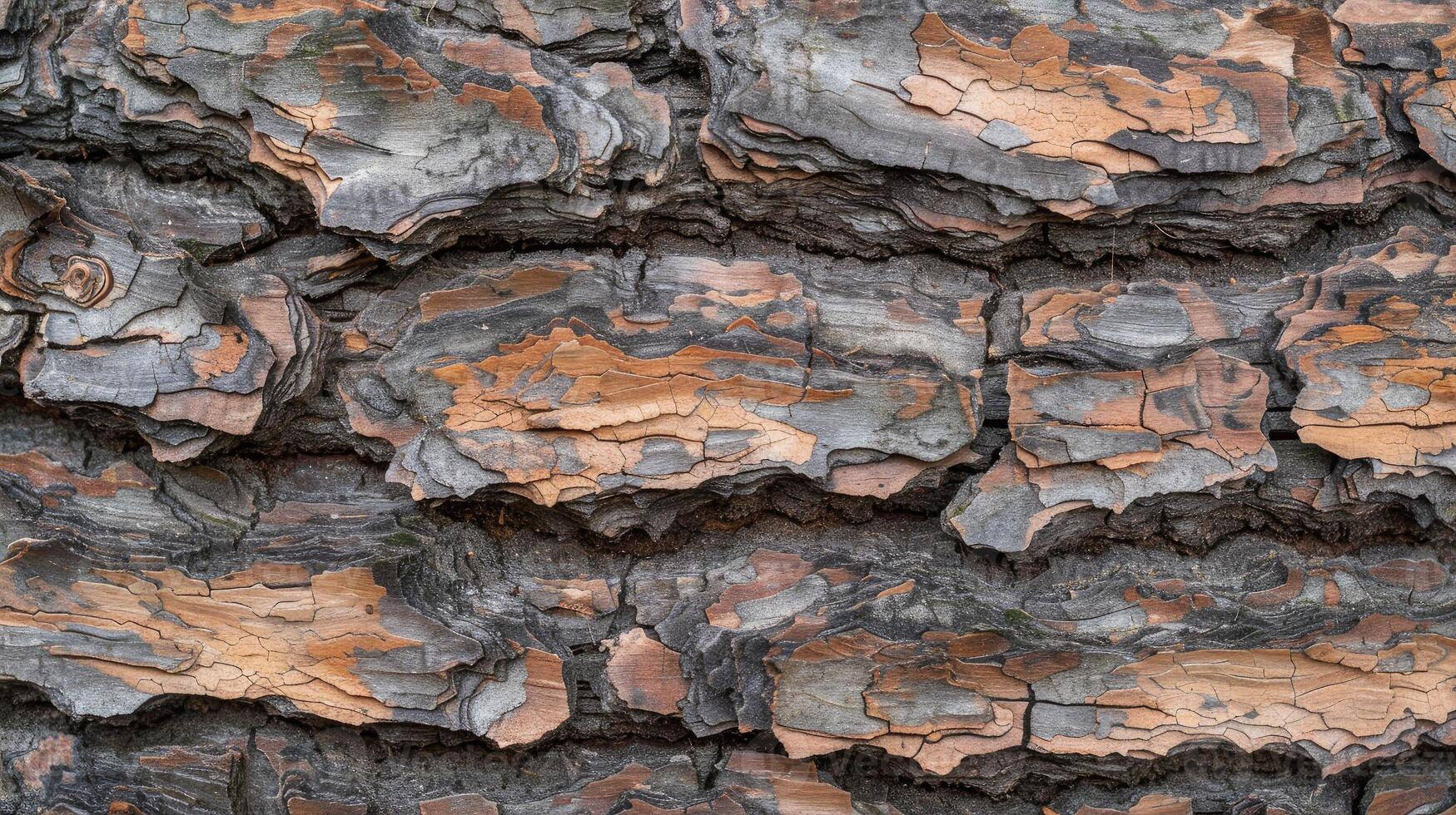 A close up of the bark of a pine tree photo