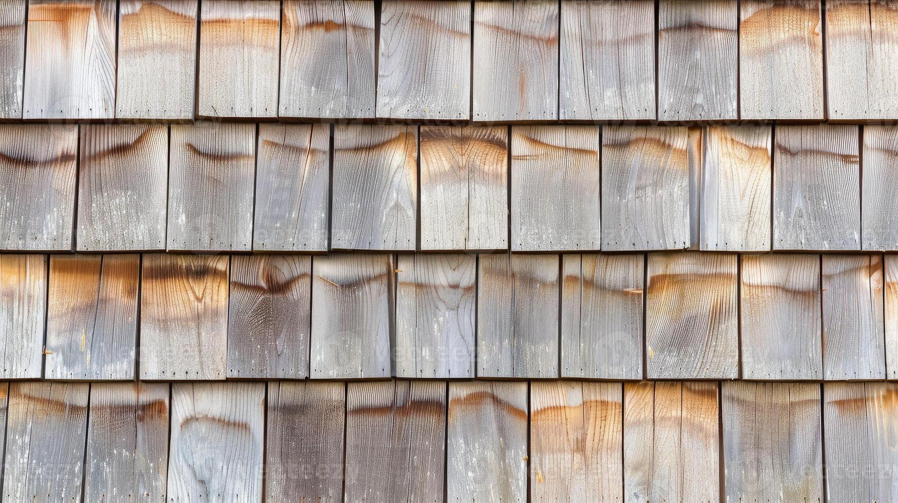 A close up of a wooden shingled roof photo