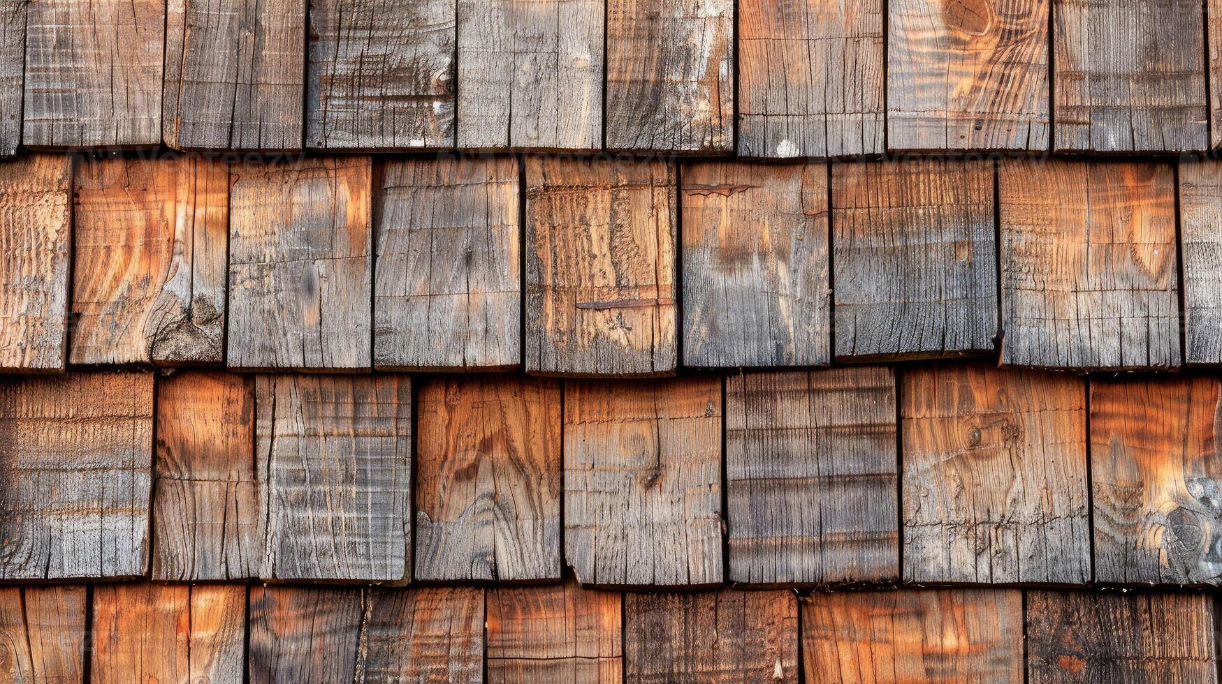 Wood shingles on a roof photo