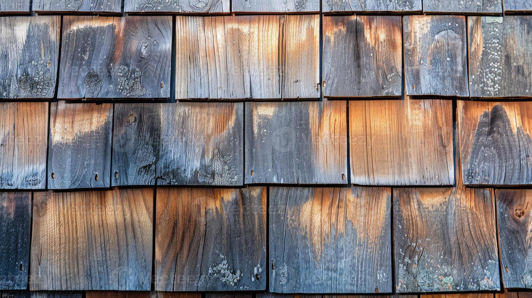 Wood shingles on a house photo