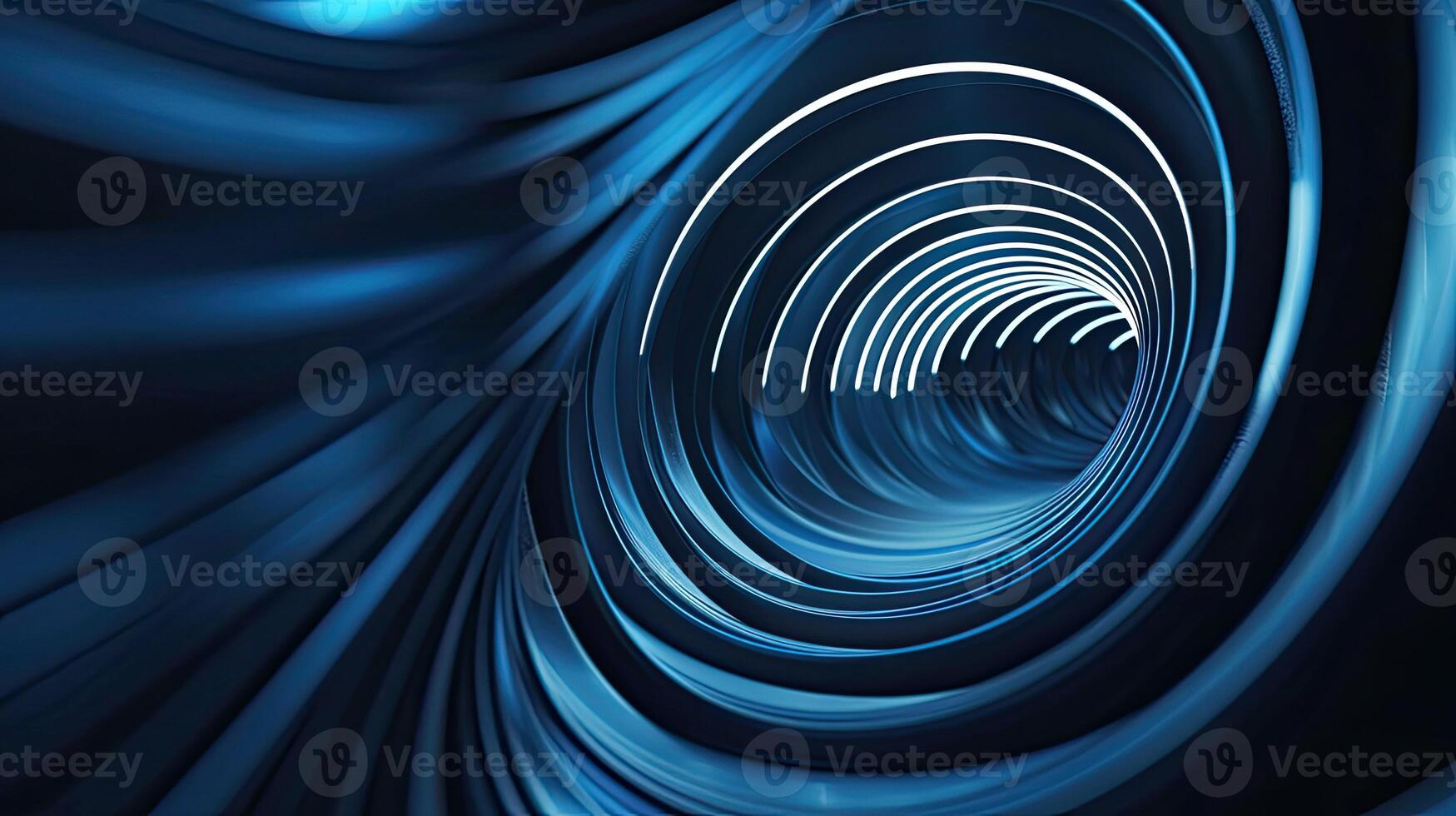 A blue tunnel with a circular shape photo