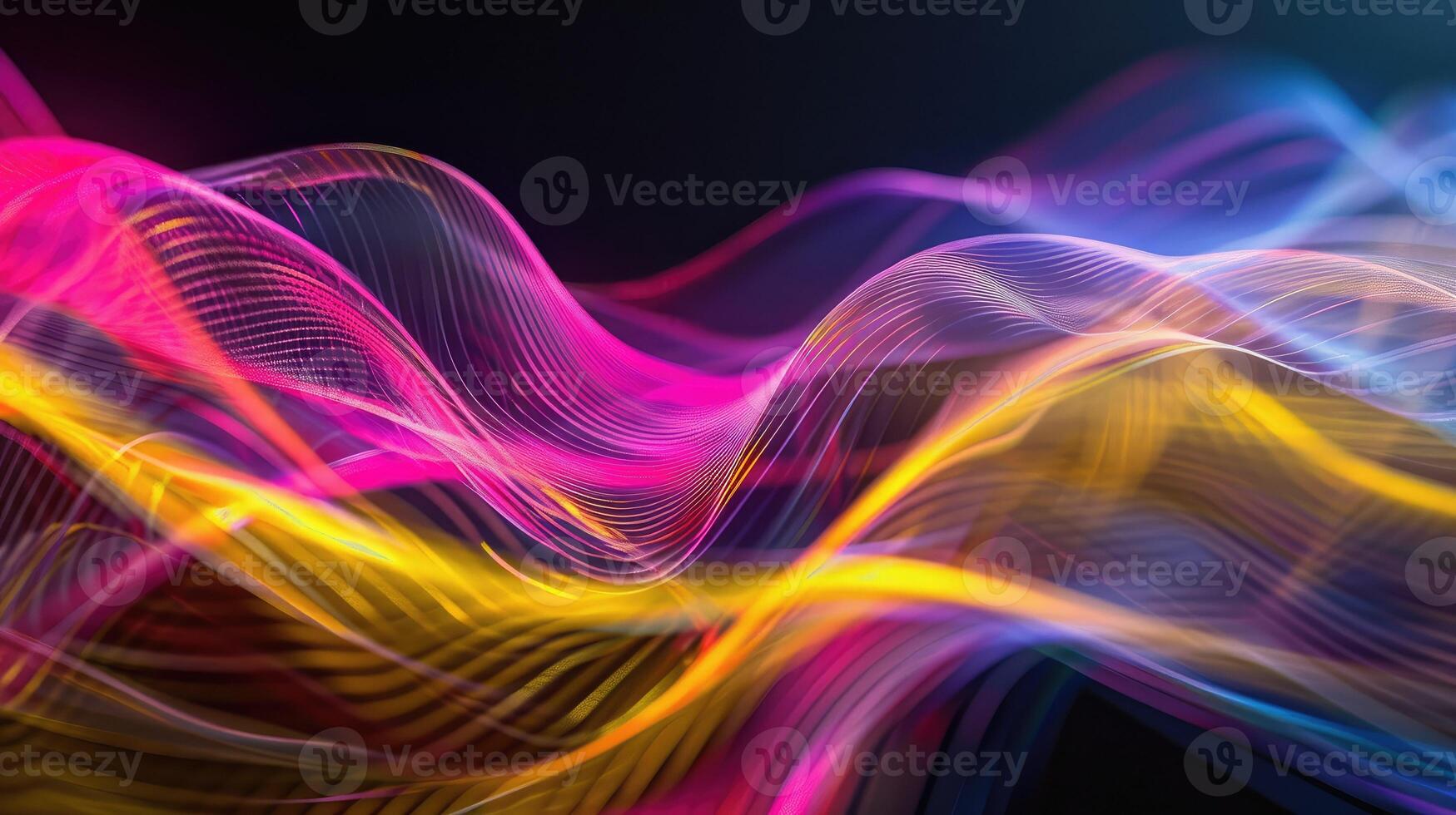 Abstract colorful wave background with light trails photo
