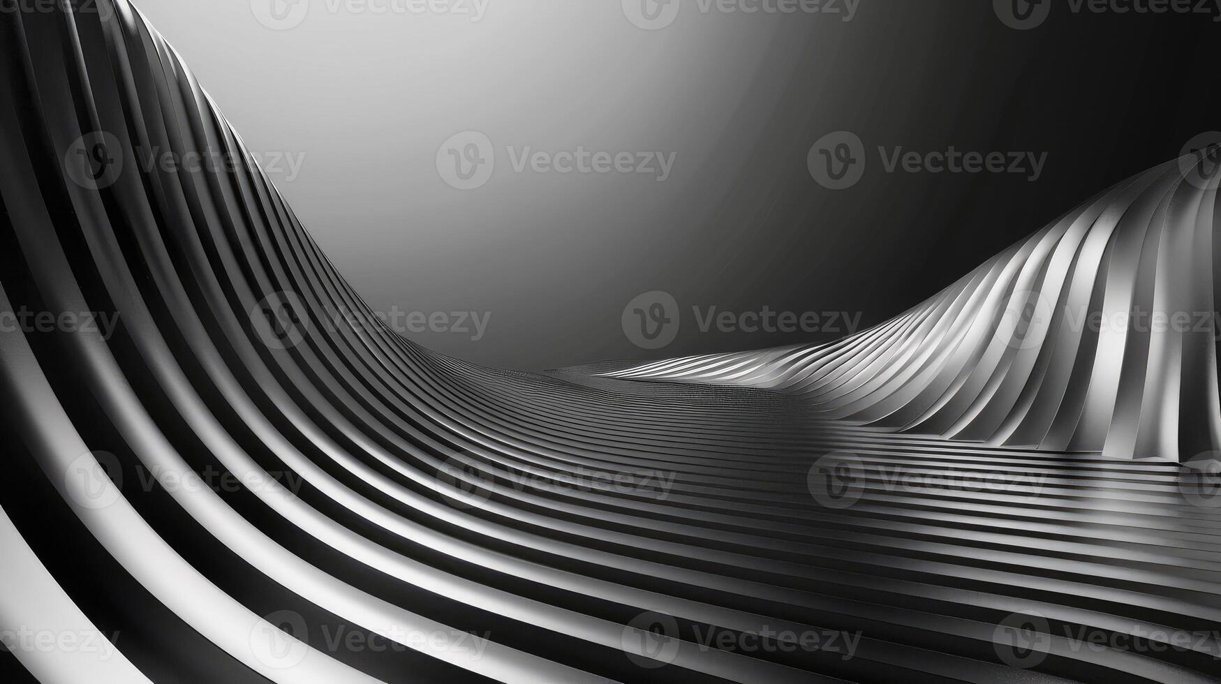 Abstract black and white image of a curved wall photo