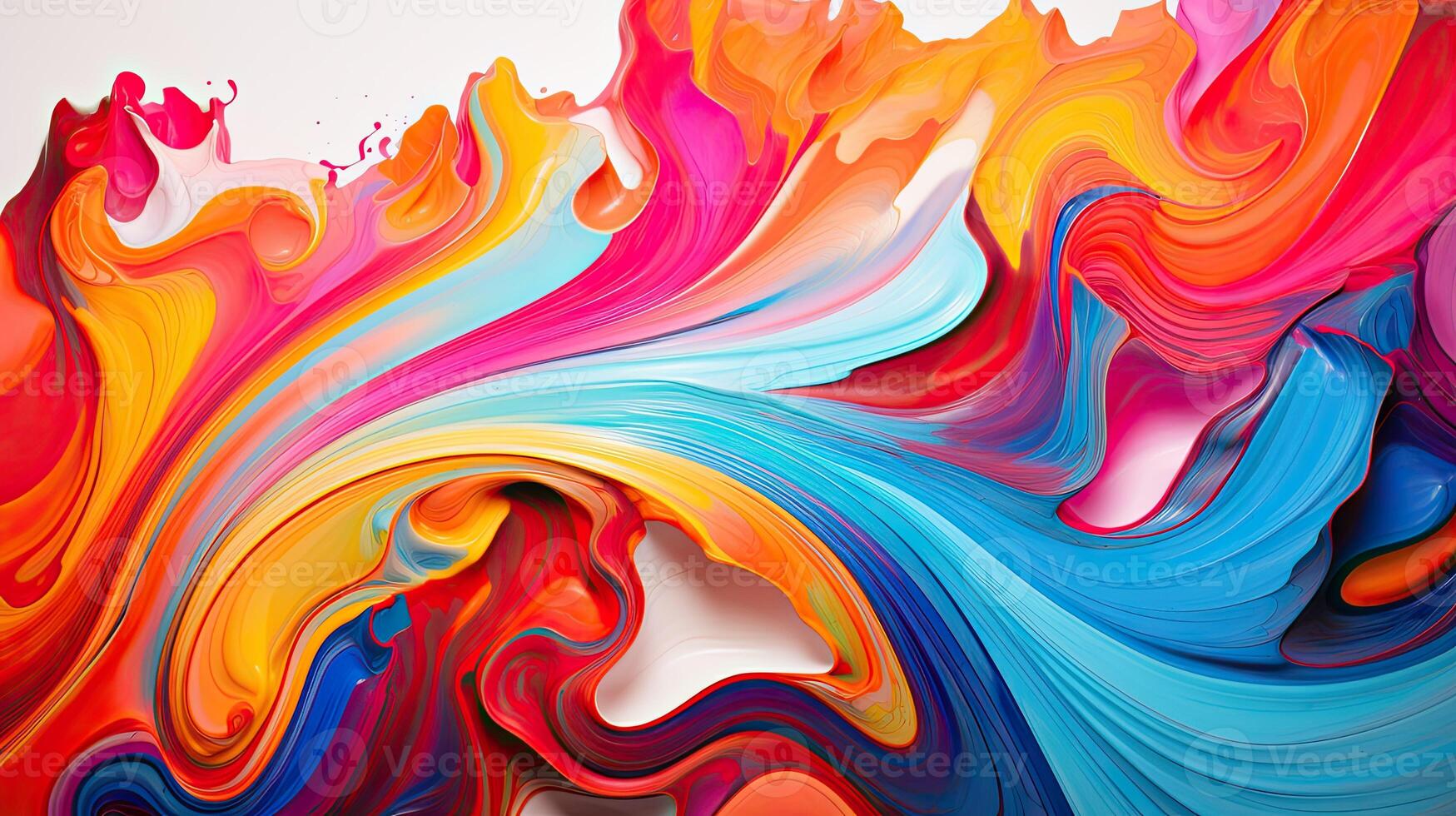 Colorful abstract painting with a white background photo
