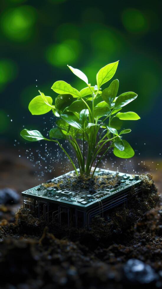 growth of technology and nature photo