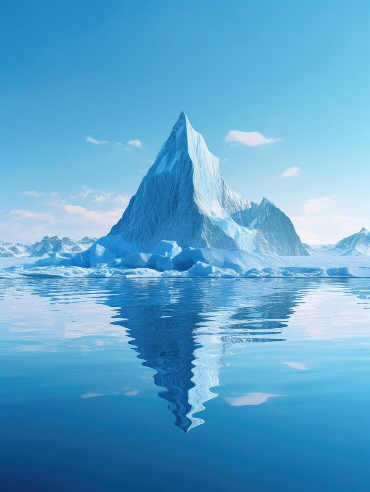 Majestic Iceberg Reflecting in Calm Waters photo