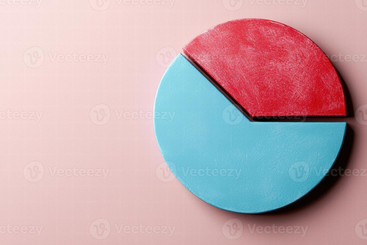 Colorful pie chart on pink background photo
