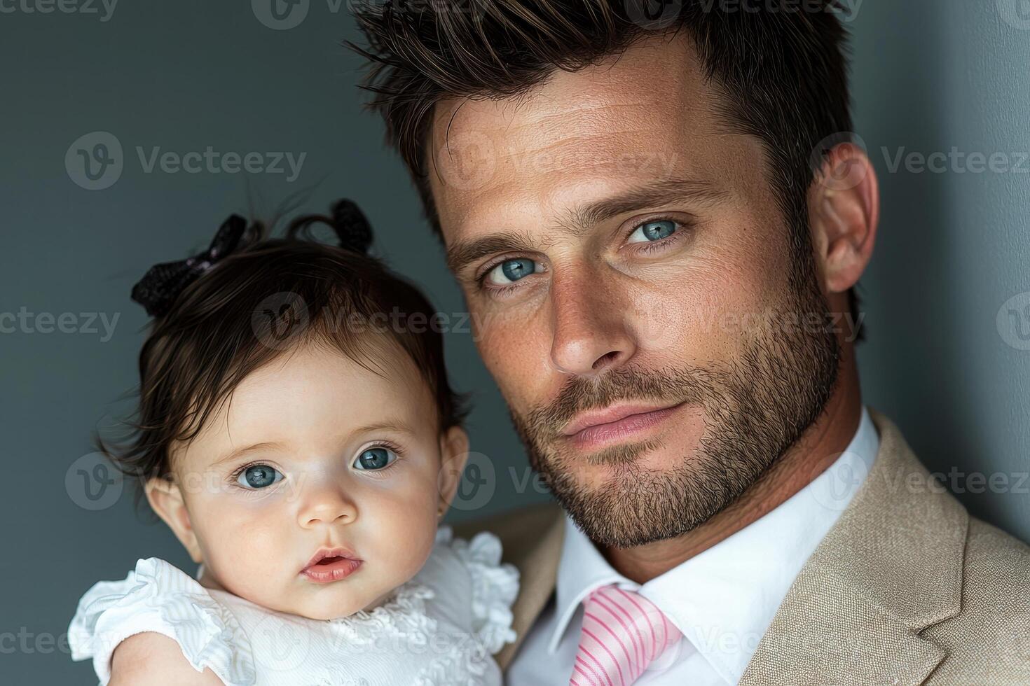 Loving father and daughter portrait photo