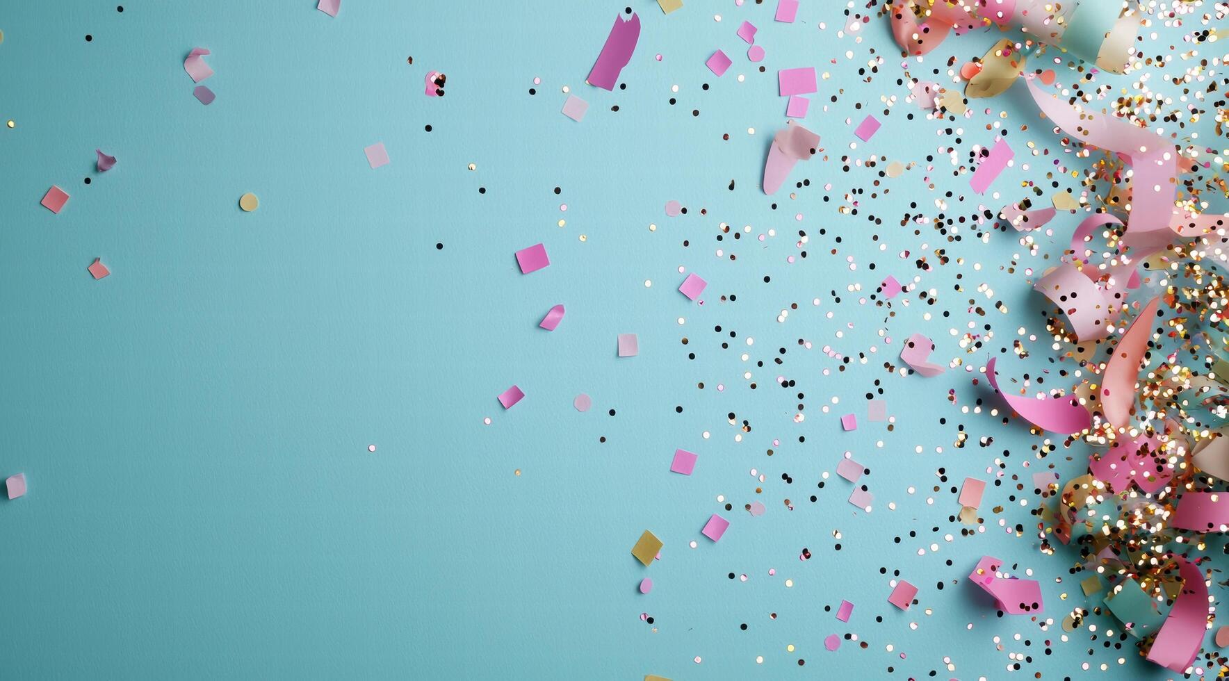 festive confetti background with copy space photo