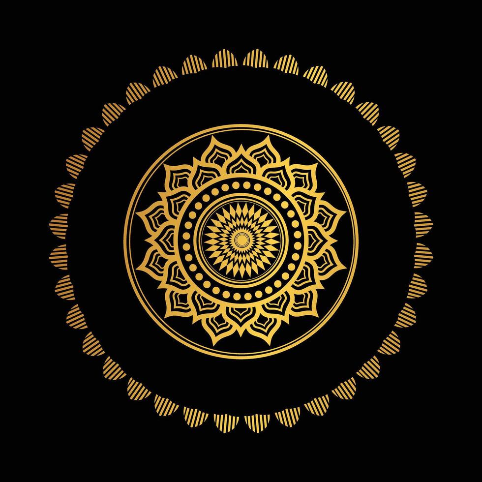 Golden mandala background vector