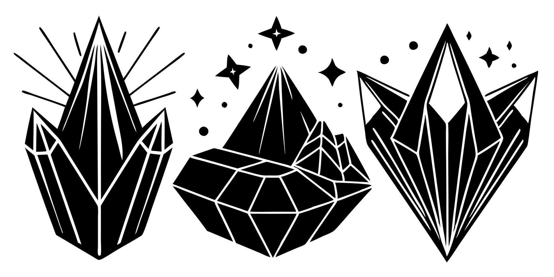 Crystal tattoo design vector
