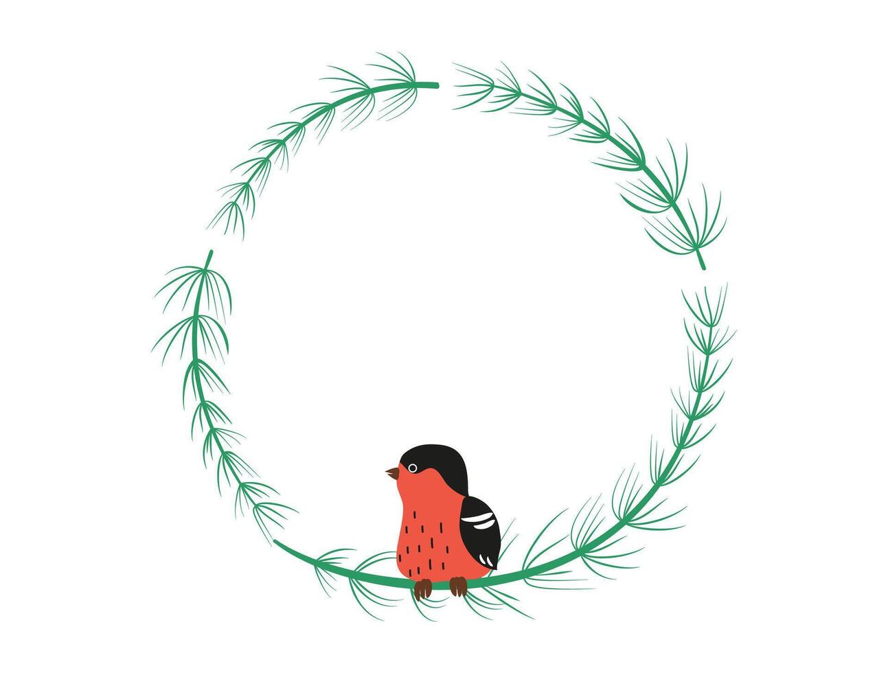 Round frame, border. Bird on branch. National Bird Day. Background for a postcard, banner, place for text. vector