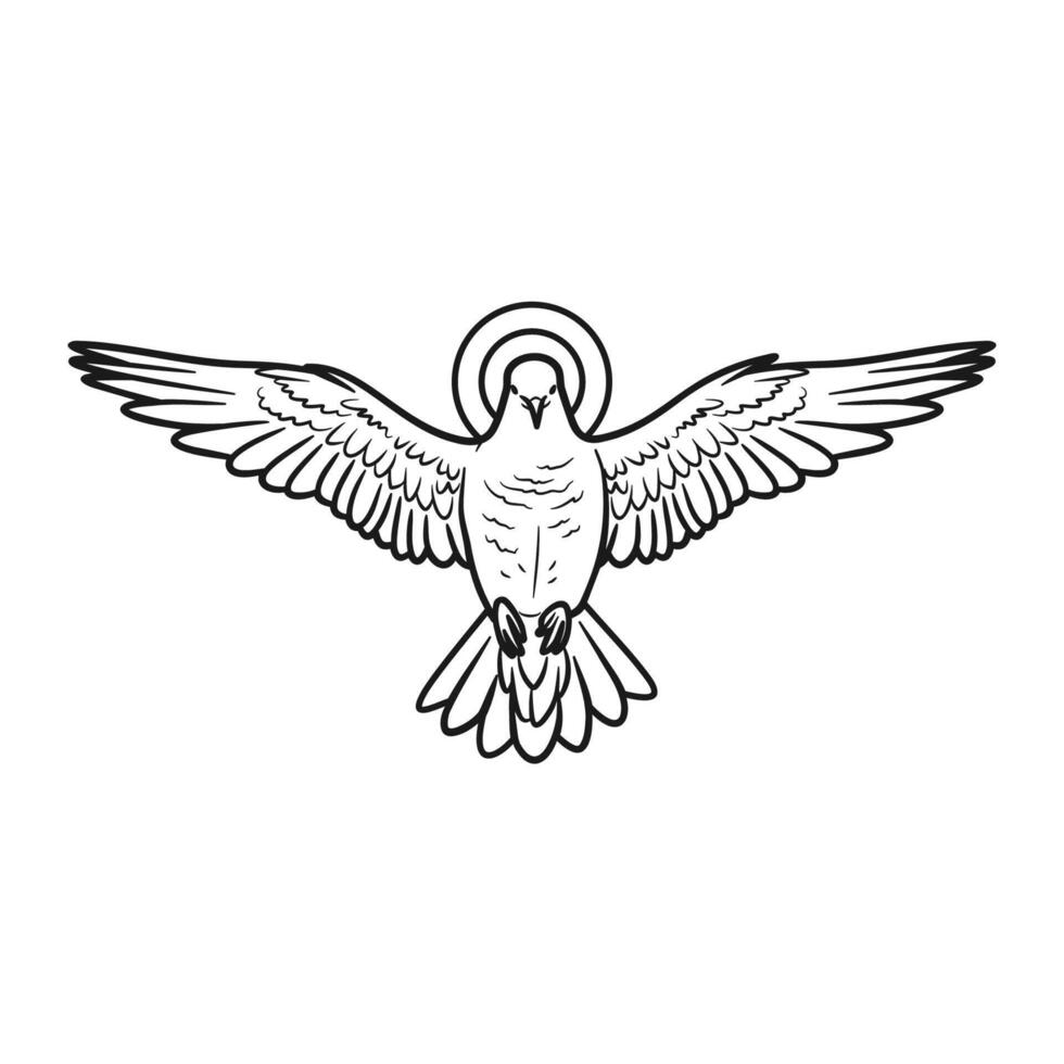 Divine Holy Spirit Illustration Outline Monochrome vector