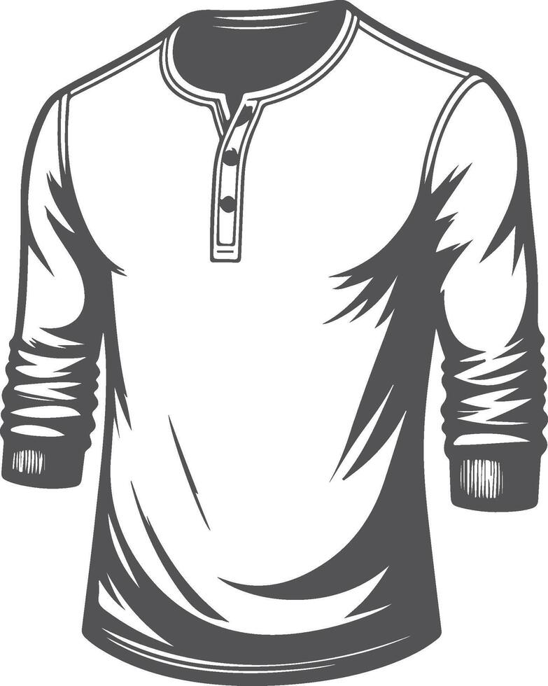 Refined Henley Shirt Line Design vector