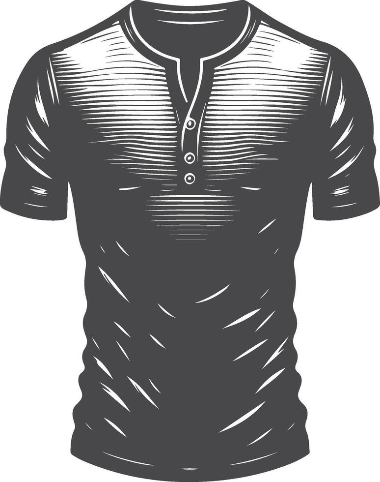 Minimal Henley Shirt Retro Artwork vector