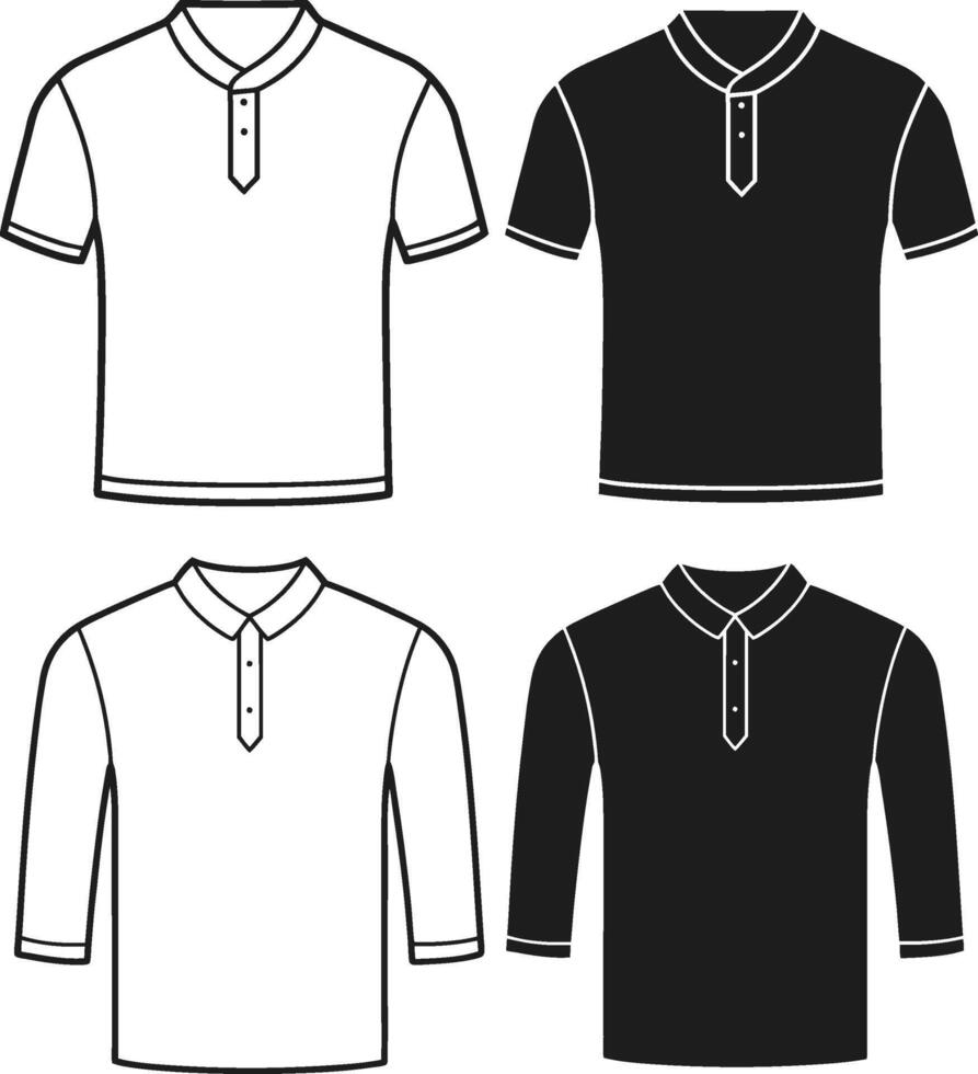Vintage Minimalist Henley Shirt Art vector