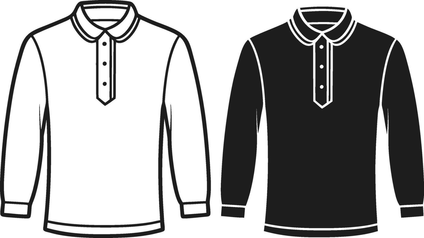 Black Henley Shirt Detailed Sketch vector