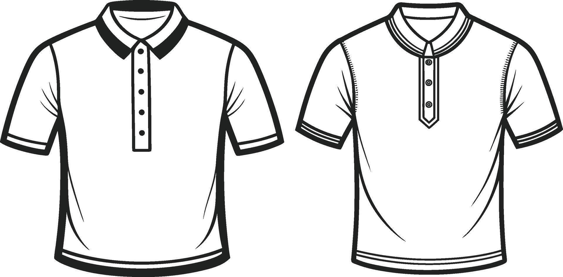Black Henley Shirt Minimalist Art vector