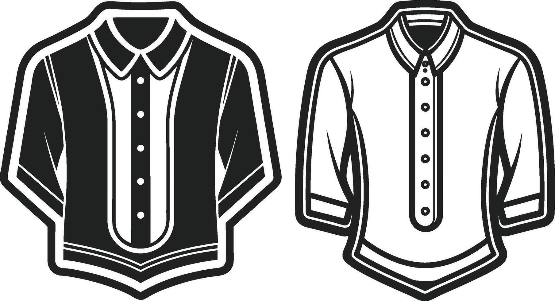 Minimal Henley Shirt Silhouette vector