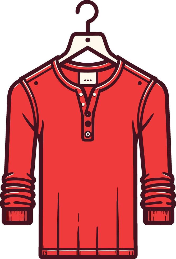 Crafted Henley Shirt vector