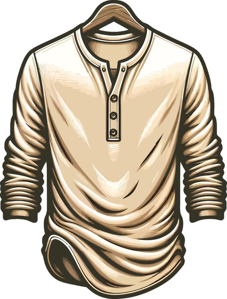 Old-School Henley Shirt Vintage vector