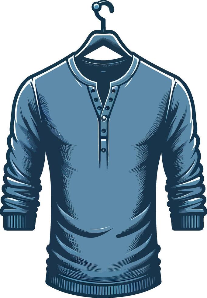Monochrome Henley Shirt vector