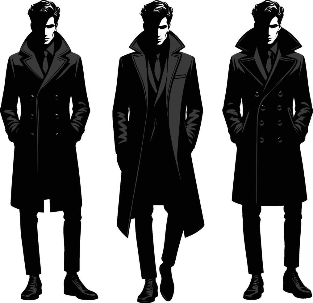 Classic Overcoat Vintage Monochrome Design vector