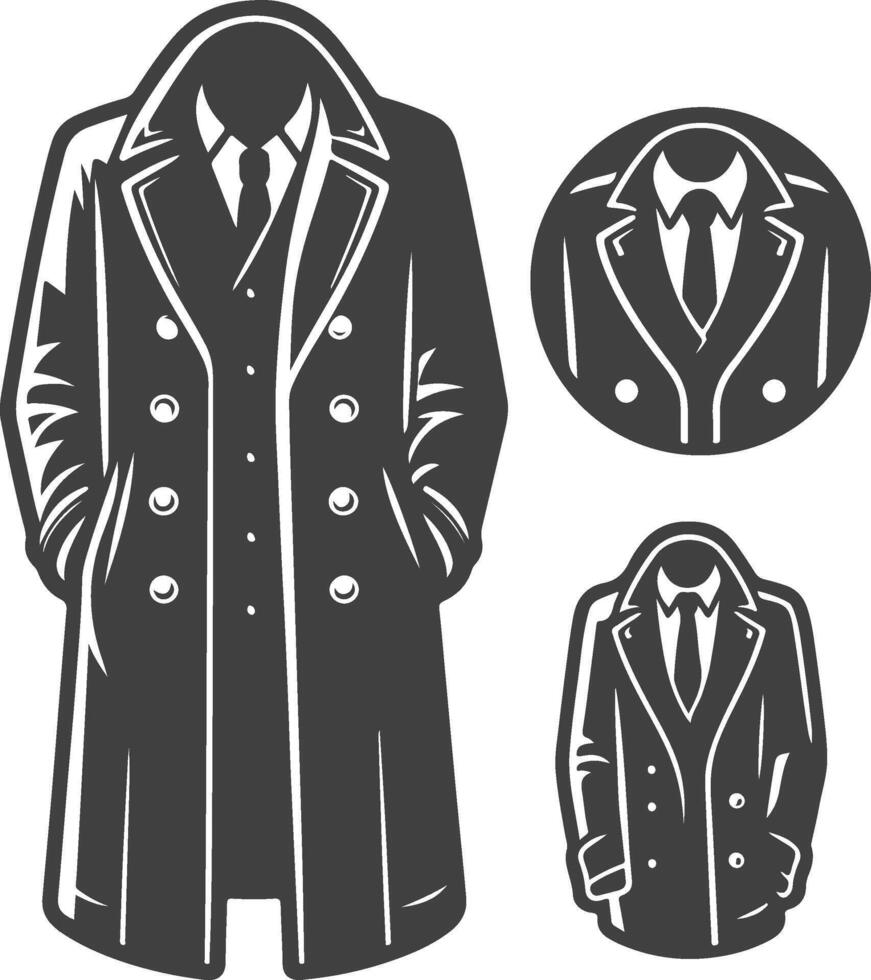 Timeless Vintage Man Overcoat Line Design vector
