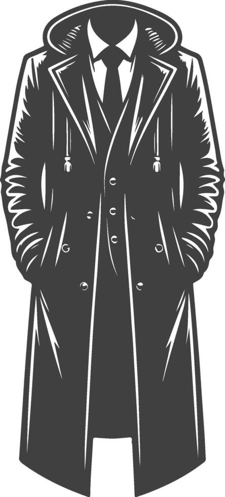 Vintage-Inspired Overcoat Drawing Design vector
