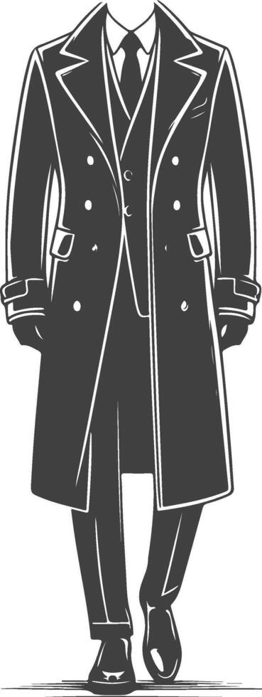 Classic Heritage Overcoat Black vector