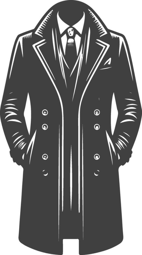 Man Overcoat Retro Silhouette Art vector