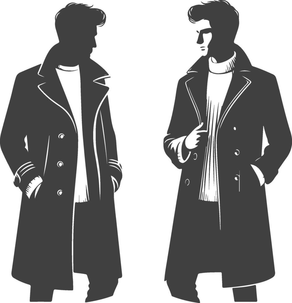 Artistic Overcoat Monochrome Sketch Art vector