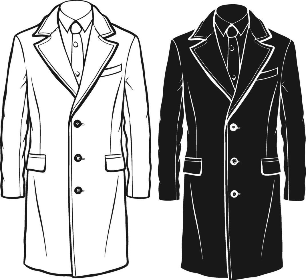 Rustic Vintage Overcoat Retro Sketch Art vector