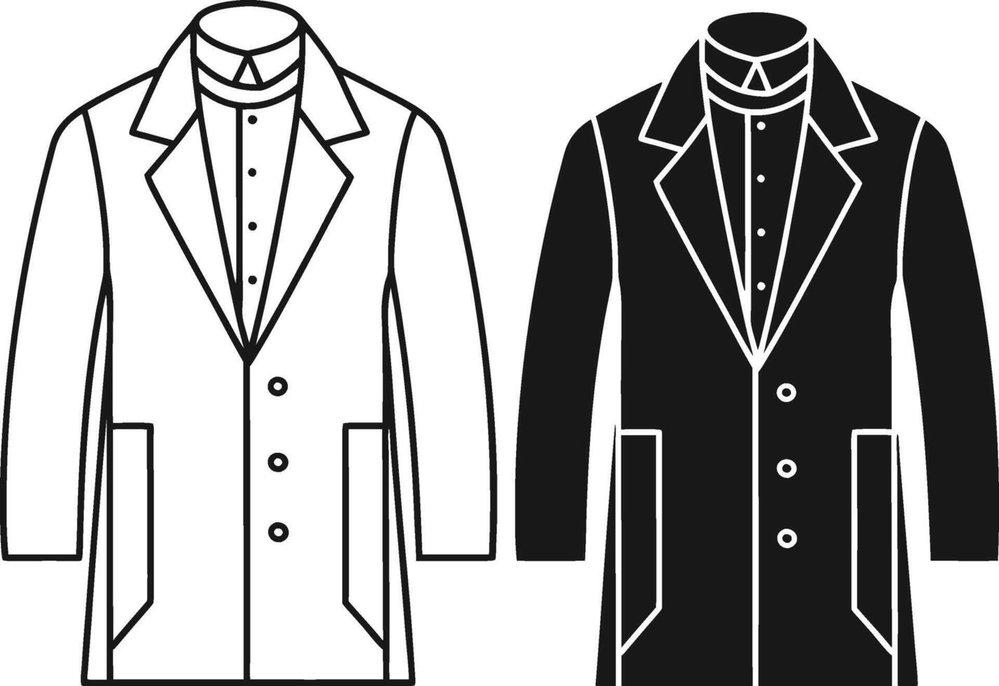 Elegant Black Overcoat Outline vector