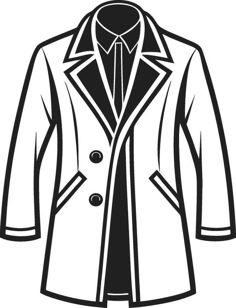 Minimalistic Man Overcoat Retro Artwork vector