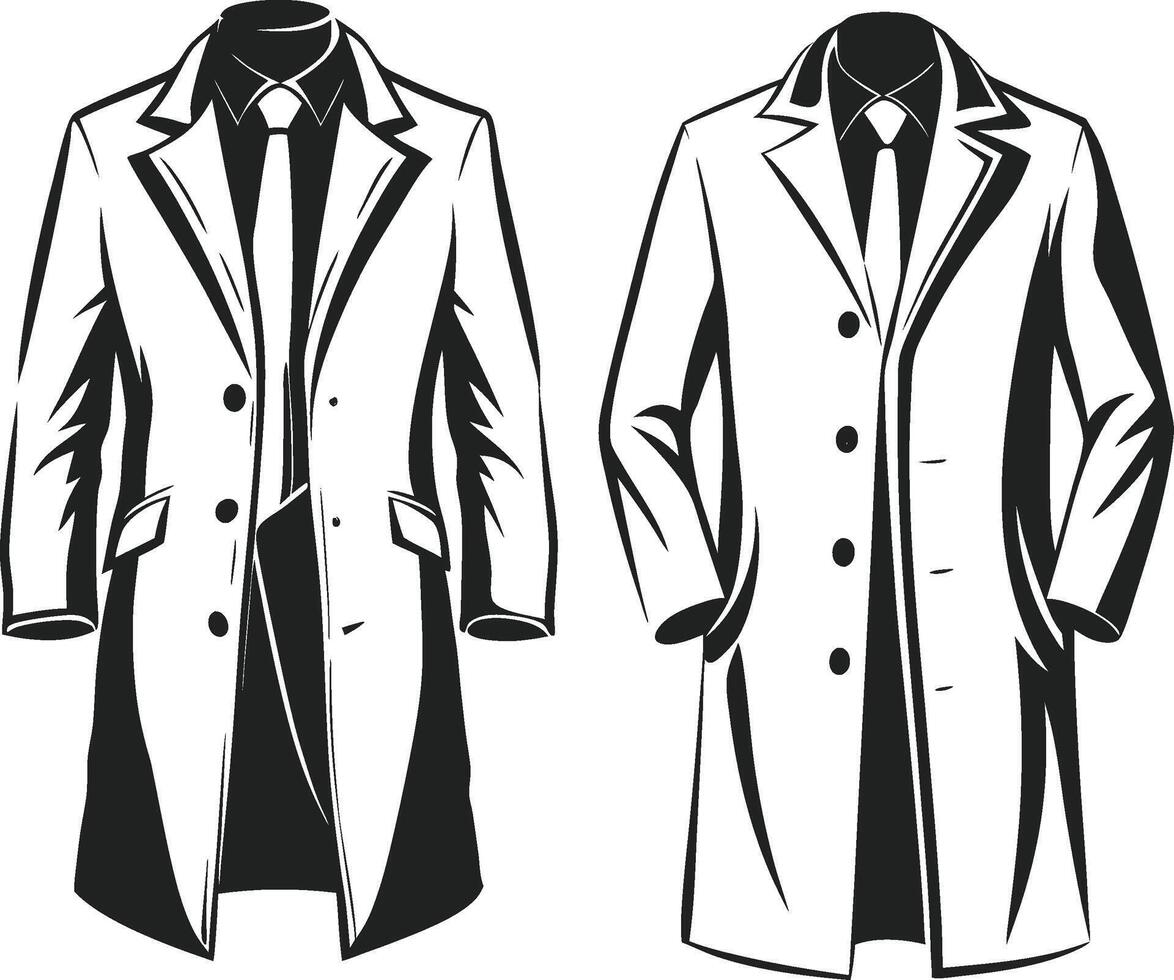 Classic Overcoat Minimal Line Design vector