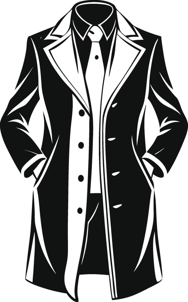 Elegant Man Overcoat Vintage Artwork vector