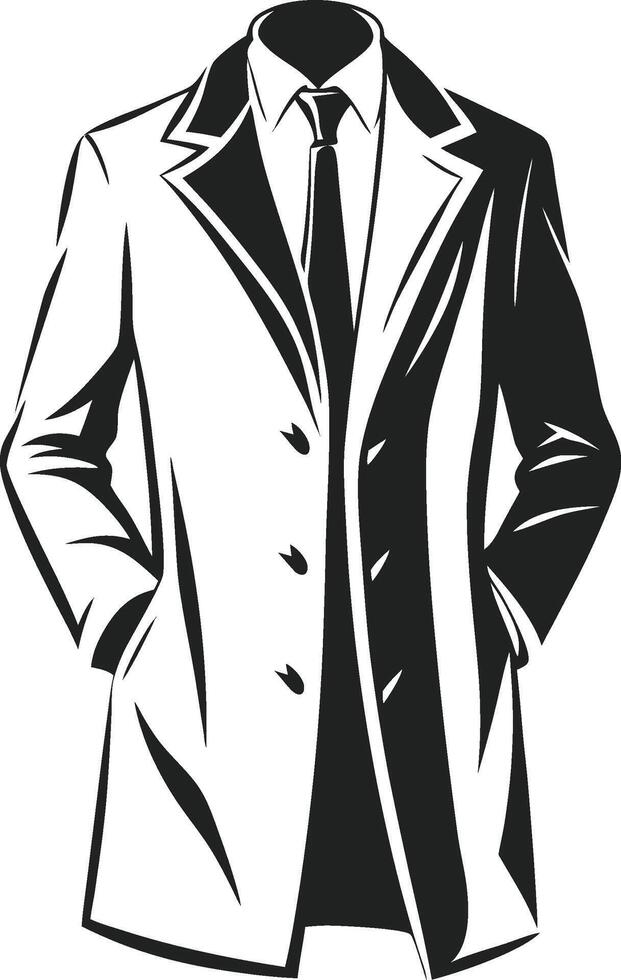 Elegant Vintage Overcoat Line vector